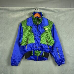Vintage Nils Skiwear Jacket Womens Size 8 Satin Futuristic Made in USA RARE